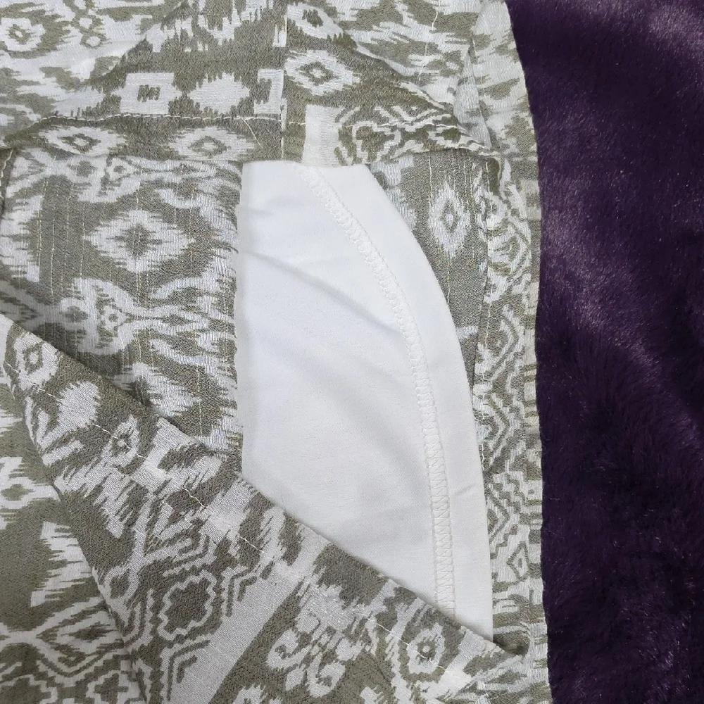 Mlle Gabrielle Olive Green and White Wide Leg Palazzo Pants sz XL - Picture 8 of 9
